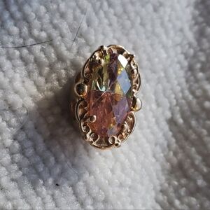 Klein 14K YG Slide Charm-Tourmaline Pink/Green Gemstone-Vintage